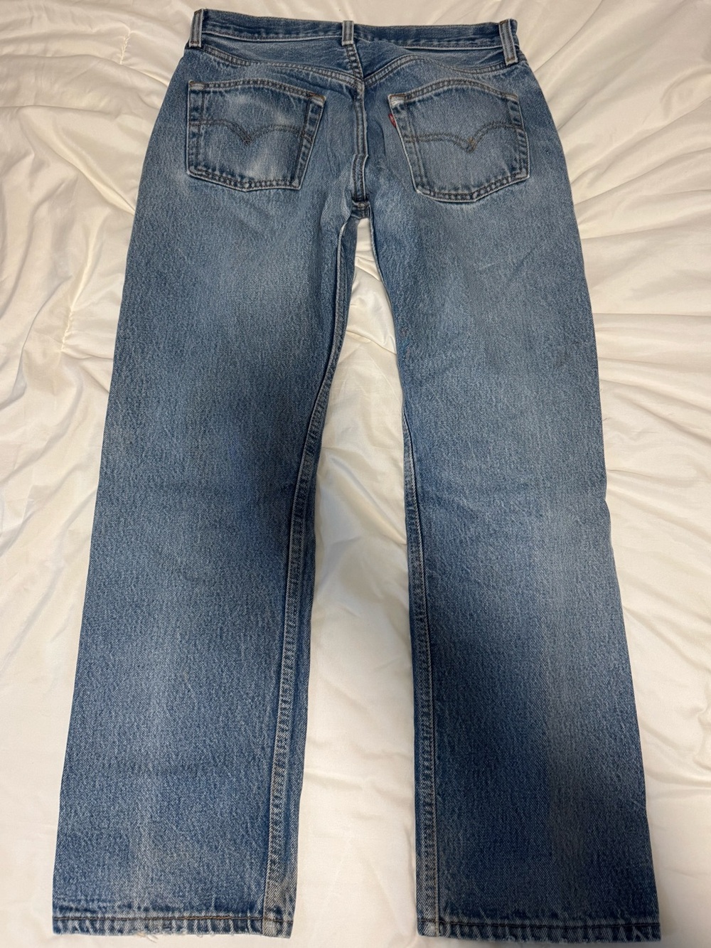 Vintage Levi's 501 Light Blue Distressed Straight-Leg Jeans - Picture 2 of 5